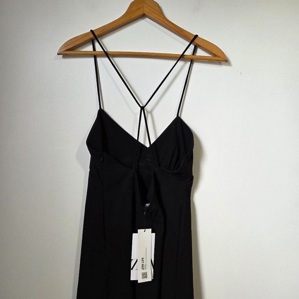 NWT ZARA LITTLE BLACK DRESS STRAPPY BACK SIZE M - Picture 3 of 16